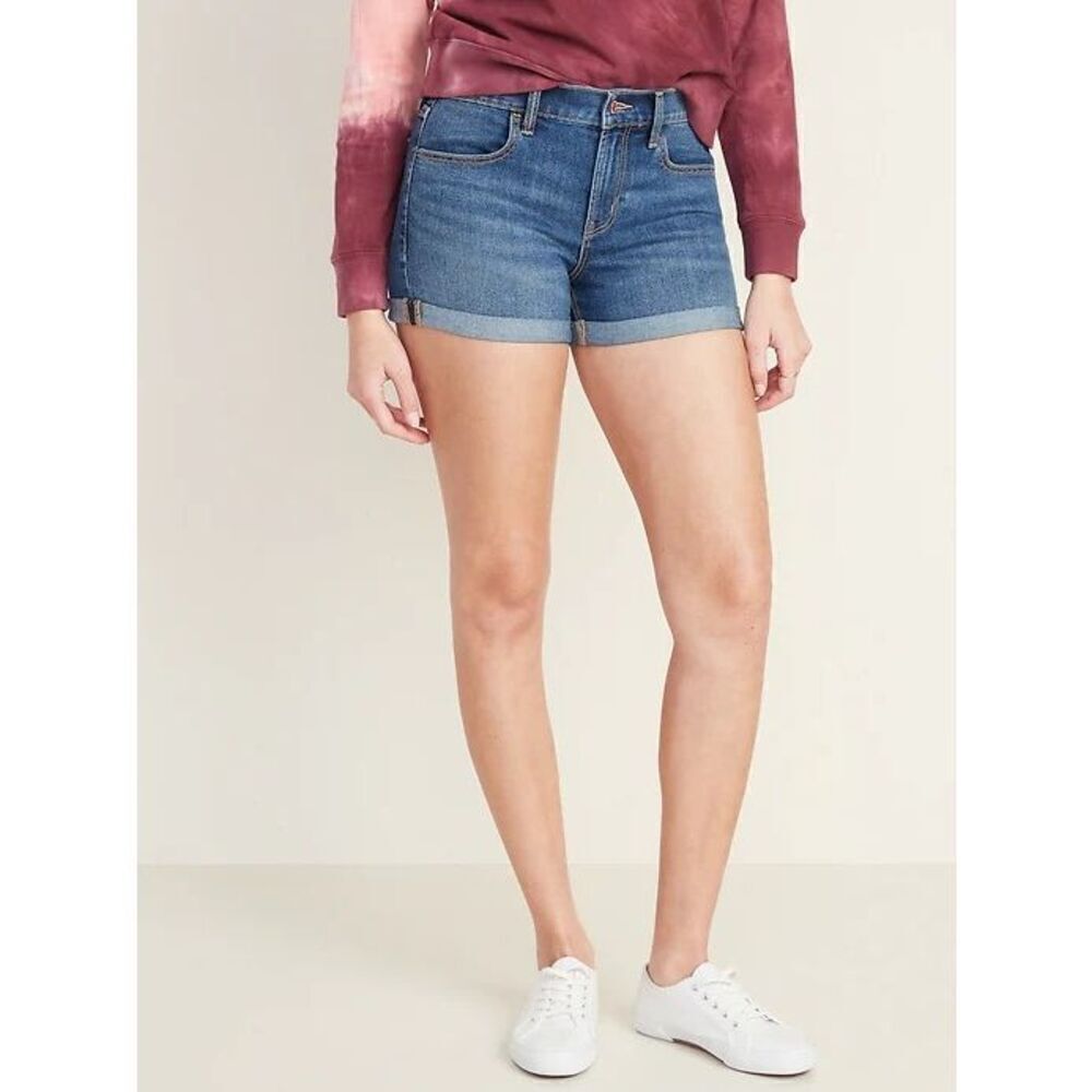 Womens Old Navy Wow Cuffed 3” Denim Jean Shorts - Sz 0